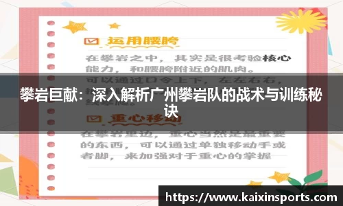 攀岩巨献：深入解析广州攀岩队的战术与训练秘诀